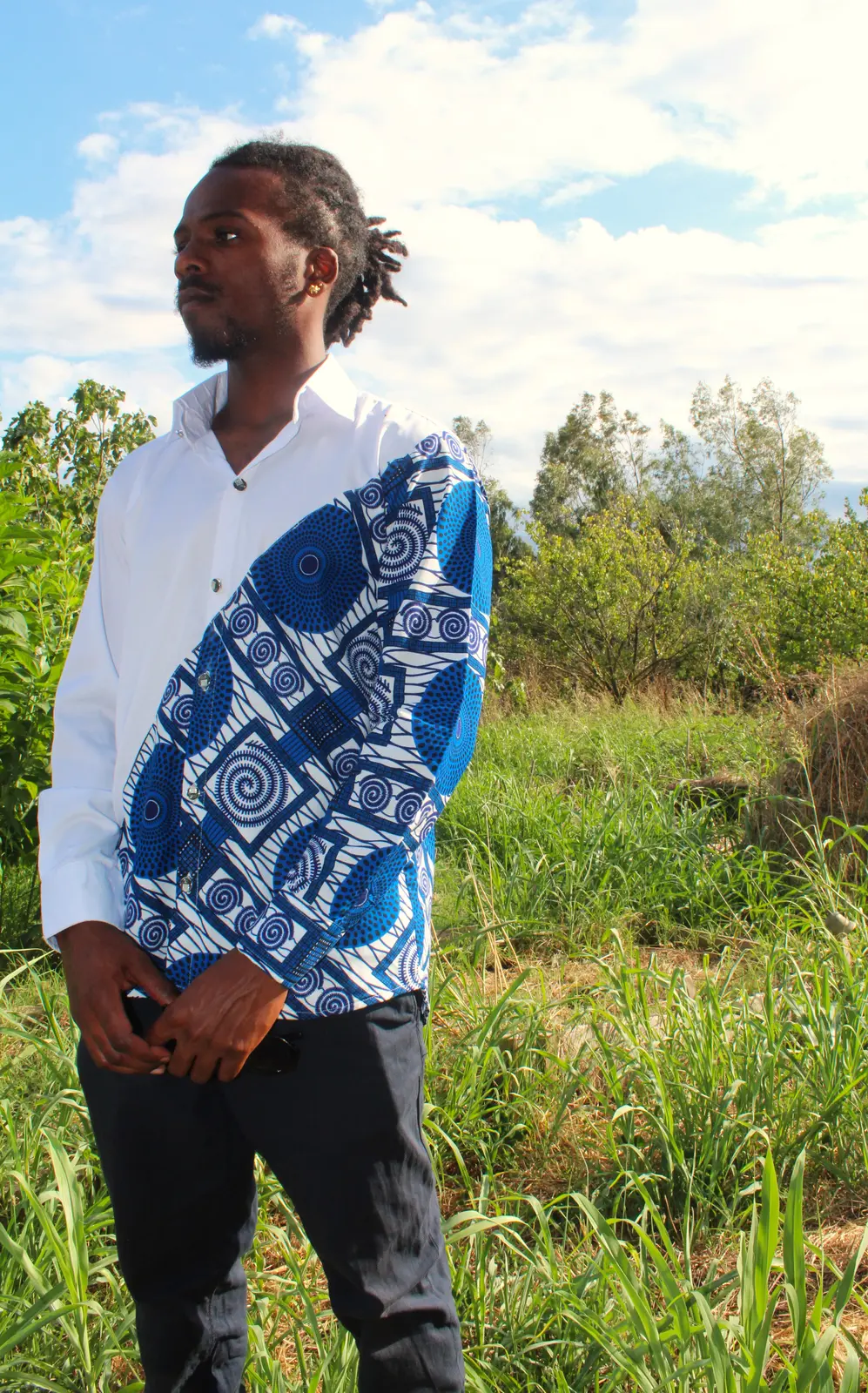 Chemise homme blanche et bleue ABOMA